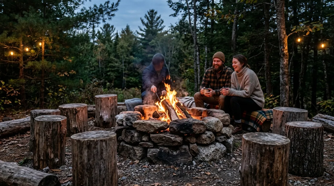 Rustic Backyard Fire Pit Circle